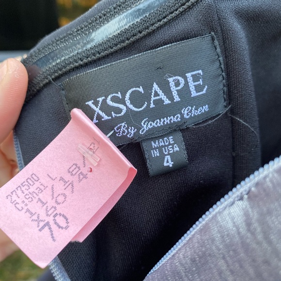 Slate Iridescent Gray Floral MIDI Dress with Slit - Picture 7 of 8